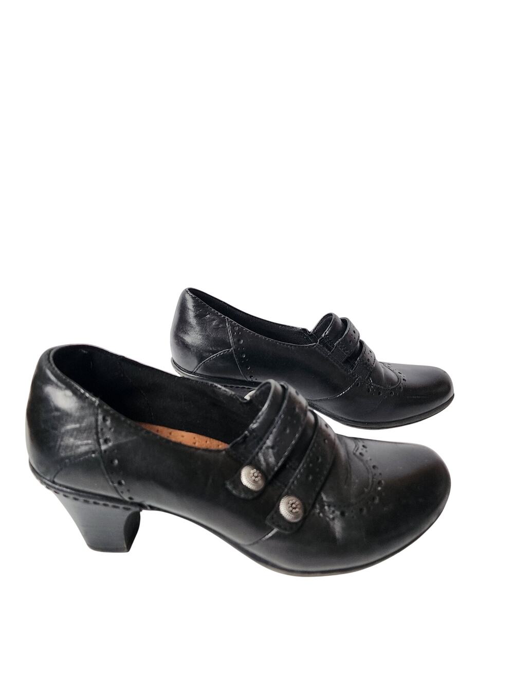 Cobb Hill New Balance Heels Booties Womens Size 7.5M Black Leather Dress Shoes